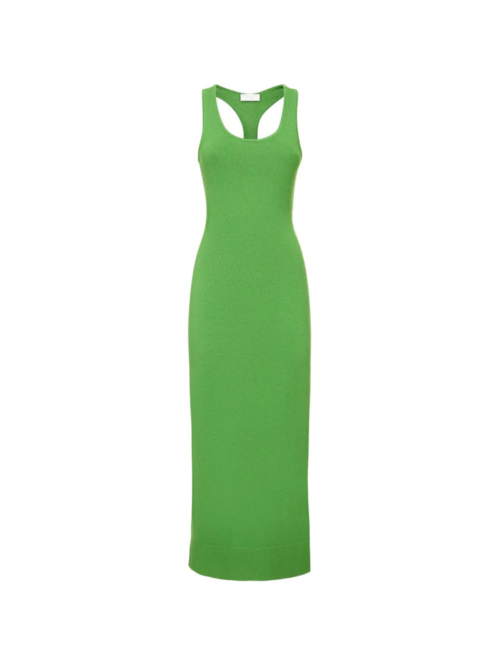 Michael Kors Wide Straps Maxi Dress — Green — Size XS — Front View