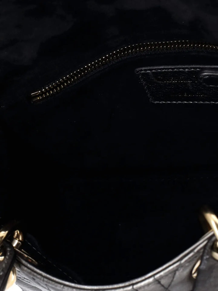 Christian Dior Pre Owned My Abcdior Lady Dior Bag Metallic Cannage Quilt Leather Shoulder Bag — Same as shown — Size One Size — Lifestyle View