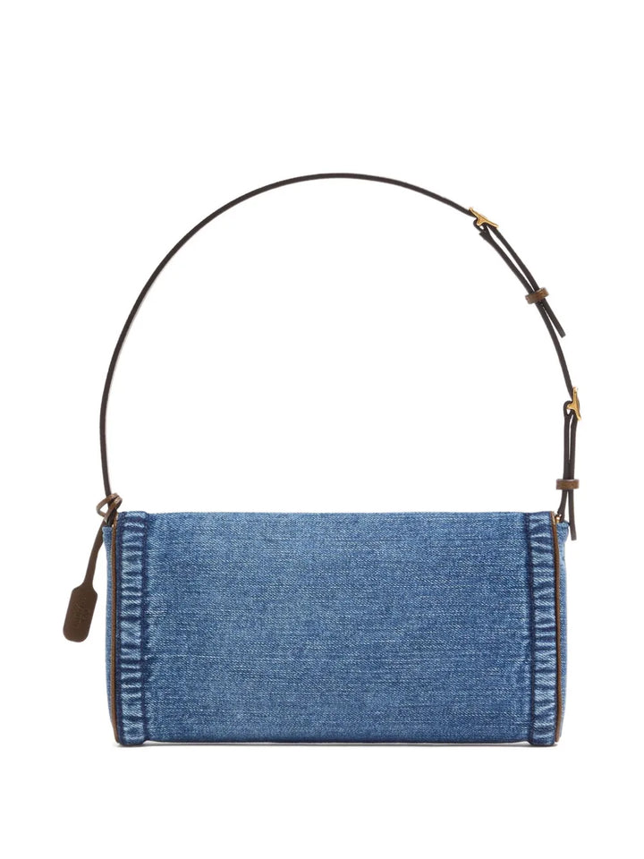 Valentino Garavani Small Devain Denim Shoulder Bag — Same as shown — Size One Size — Top View