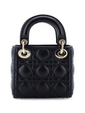 Christian Dior Pre Owned Lady Dior Bag Cannage Quilt Lambskin Micro Shoulder Bag — Same as shown — Size One Size — Side View