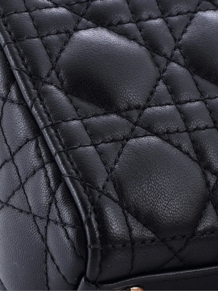 Christian Dior Pre Owned Lady Dior Bag Cannage Quilt Lambskin Micro Shoulder Bag — Same as shown — Size One Size — Lifestyle View