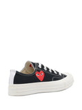 Comme Des Gar ns Play x Converse Heart-Logo Lace-Up — Black — Size US M 3.5 - US W 5 — Back View