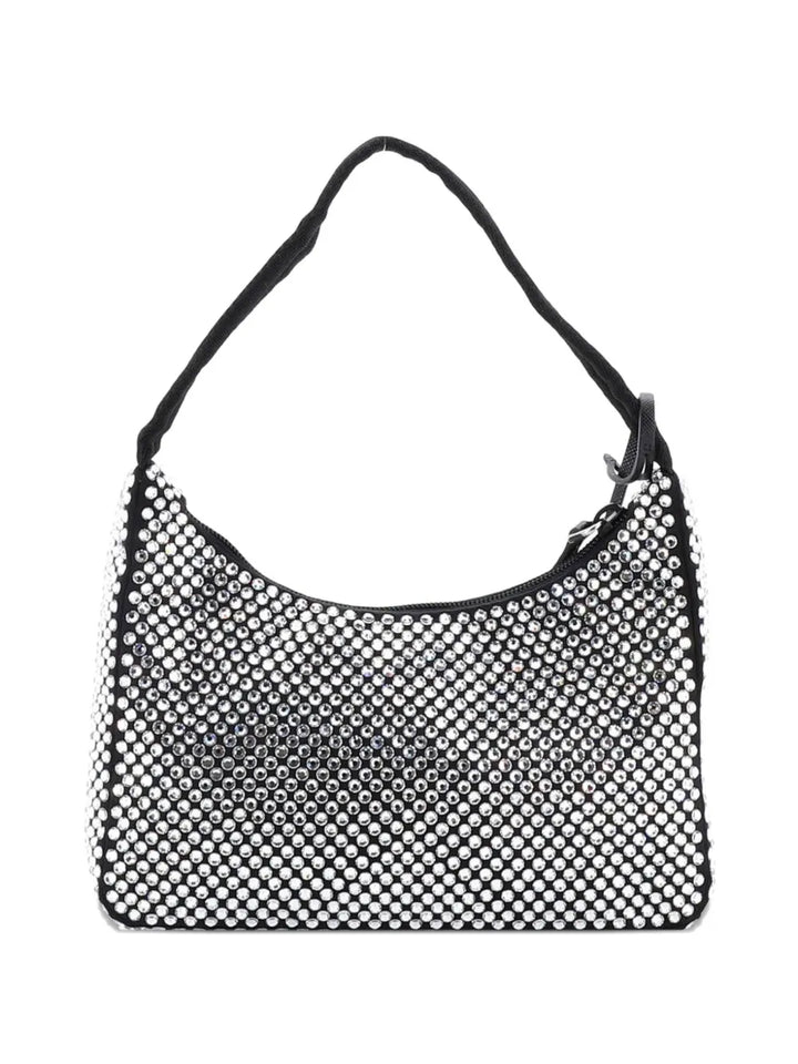 Prada Pre Owned Re Edition 2000 Crystal Embellished Satin Mini Hobo Bag — Same as shown — Size One Size — Side View