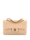 Chanel Pre Owned Classic Double Flap Bag Quilted Caviar Small Shoulder Bag — Same as shown — Size One Size — Front View