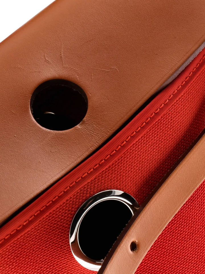 Hermes Pre Owned Herbag Zip Leather And Toile 31 Shoulder Bag — Same as shown — Size One Size — Back View