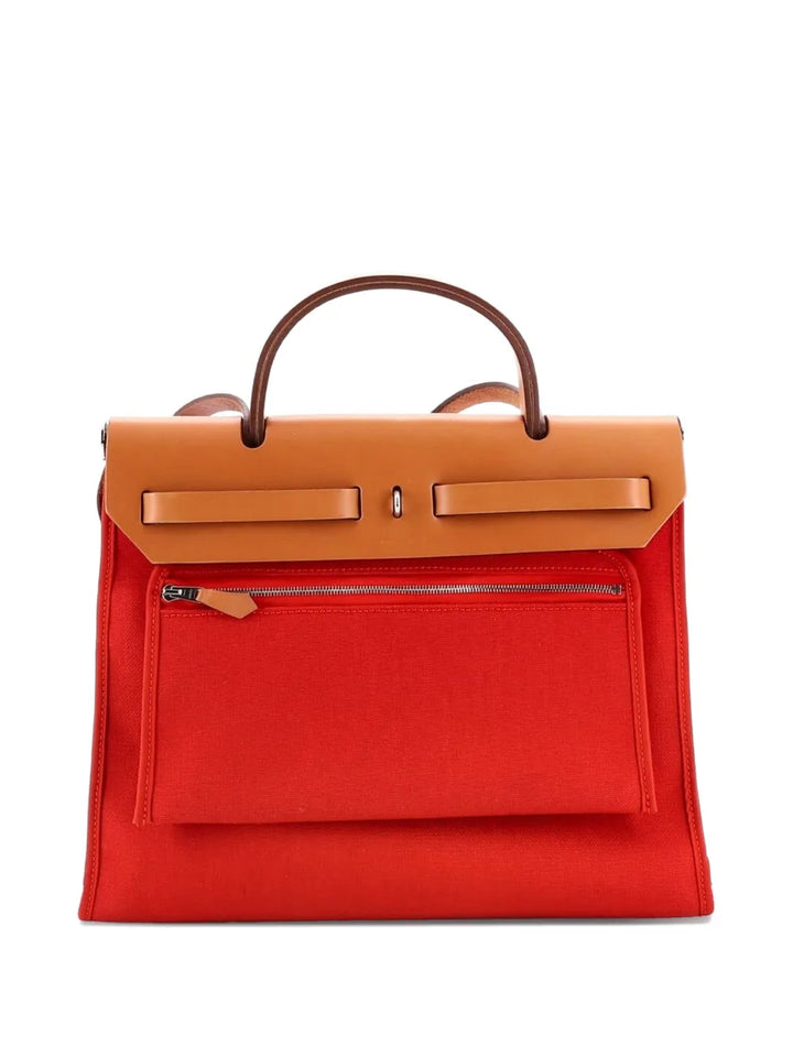 Hermes Pre Owned Herbag Zip Leather And Toile 31 Shoulder Bag — Same as shown — Size One Size — Side View