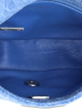 Chanel Pre Owned Sweet Heart Chain Square Flap Bag Quilted Camellia Denim Mini Shoulder Bag — Same as shown — Size One Size — Detail View