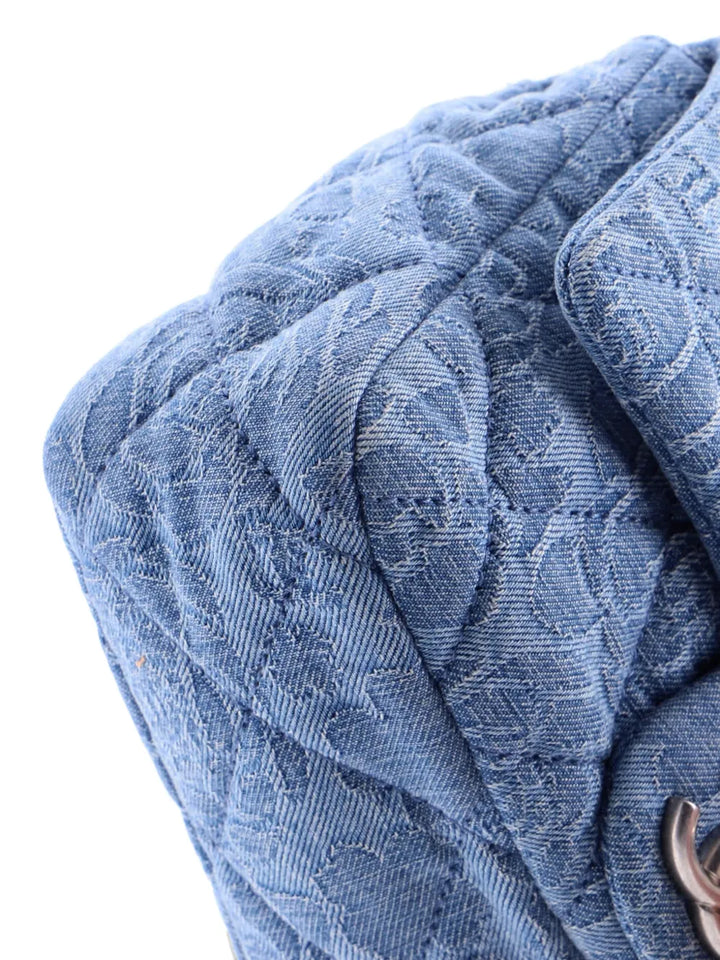 Chanel Pre Owned Sweet Heart Chain Square Flap Bag Quilted Camellia Denim Mini Shoulder Bag — Same as shown — Size One Size — Lifestyle View