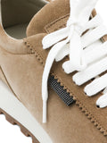 Brunello Cucinelli Panelled Lace-Up — Brown — Size US M 3.5 - US W 5 — Top View