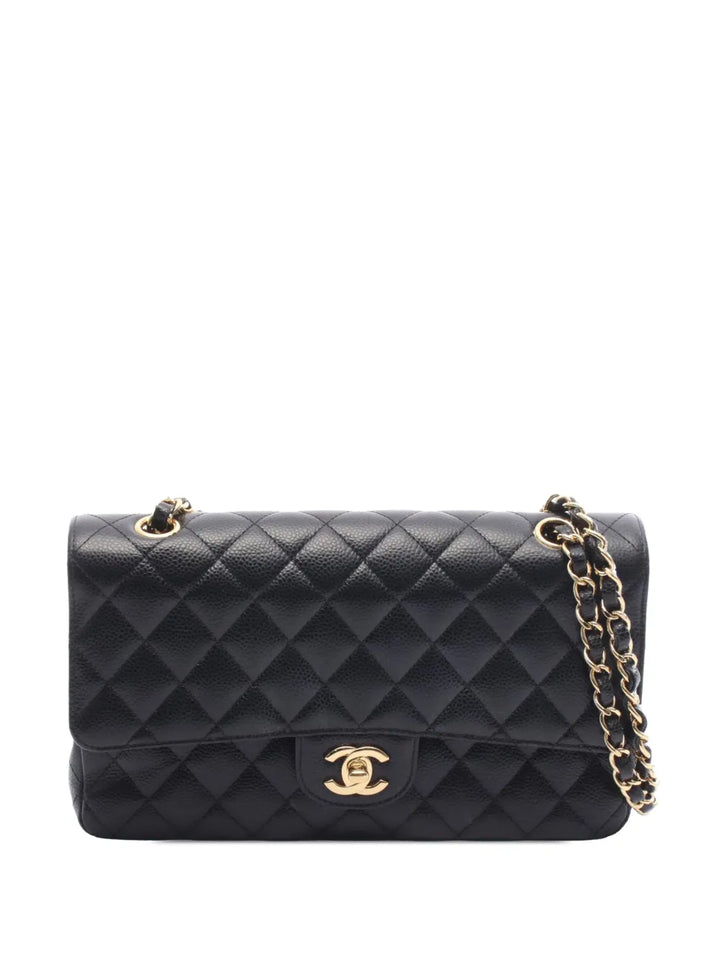 Chanel Pre Owned 2018 Medium Classic Caviar Double Flap Shoulder Bag — Same as shown — Size One Size — Front View