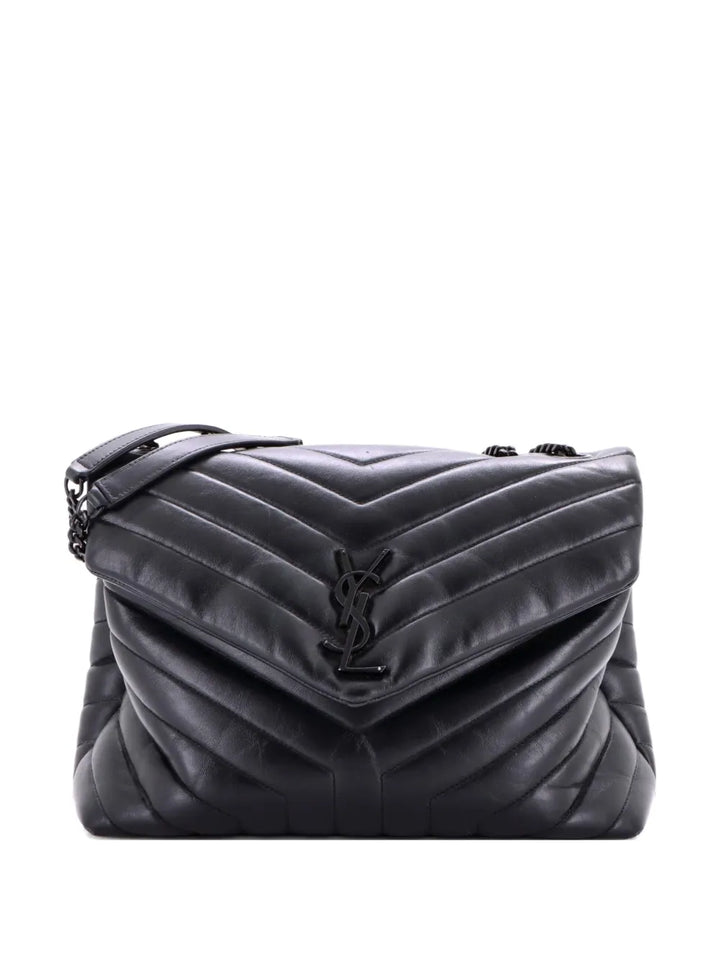 Saint Laurent Pre Owned Loulou Matelasse Chevron Leather Medium Shoulder Bag — Same as shown — Size One Size — Front View