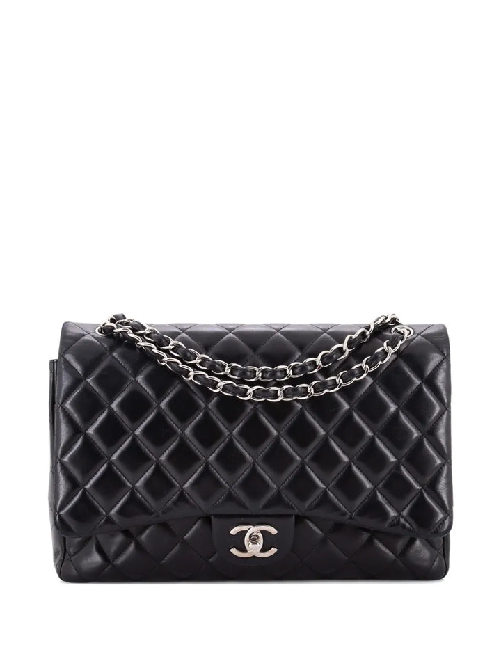Chanel Pre Owned Classic Double Flap Bag Quilted Lambskin Maxi Shoulder Bag — Same as shown — Size One Size — Front View