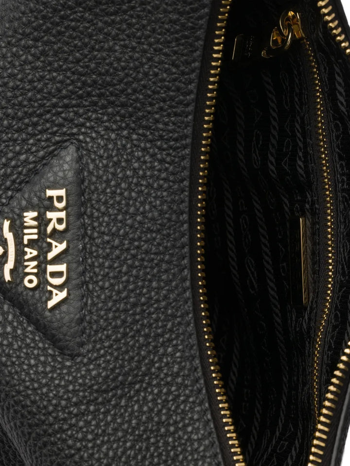Prada Logo Plaque Leather Shoulder Bag — Same as shown — Size One Size — Detail View