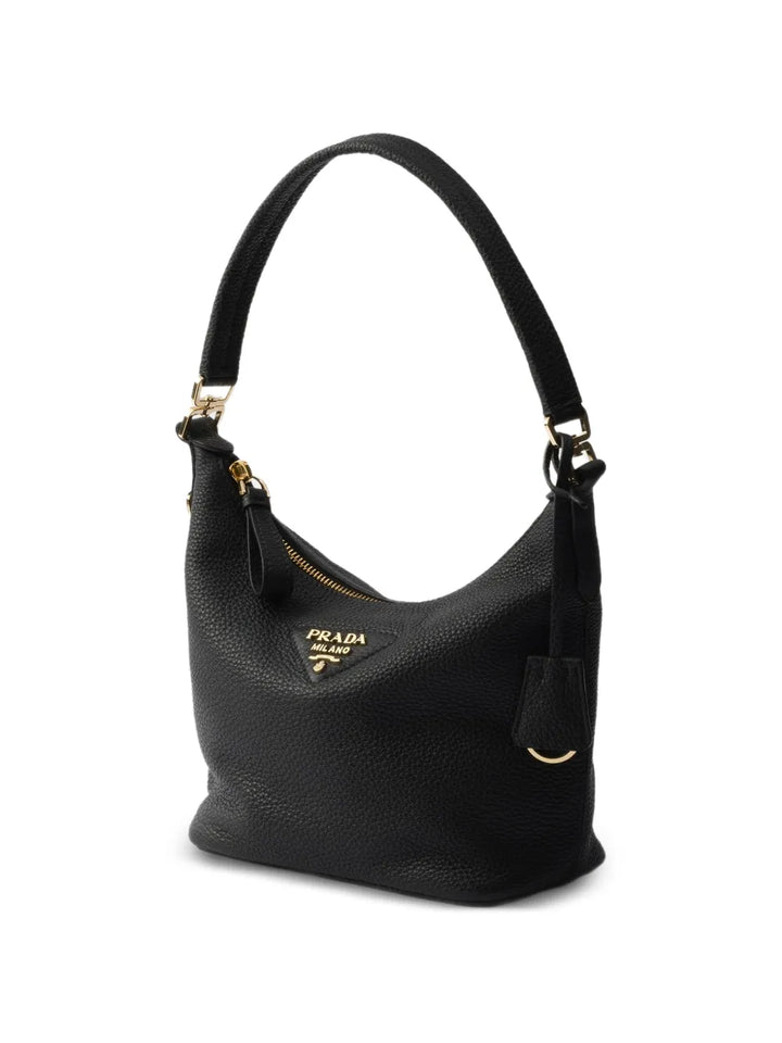 Prada Logo Plaque Leather Shoulder Bag — Same as shown — Size One Size — Back View