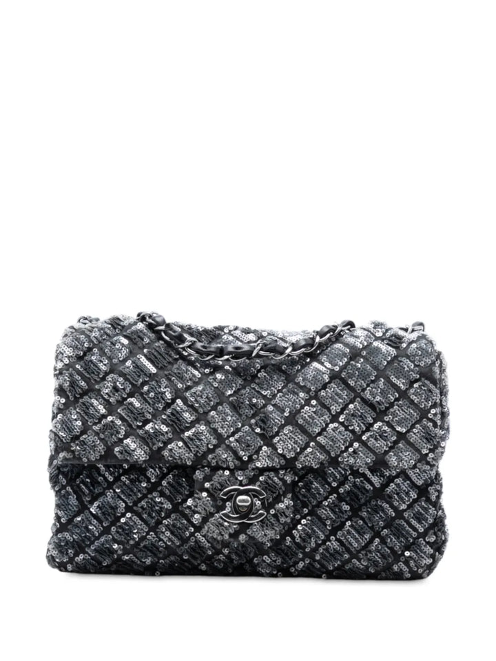 Chanel Pre Owned 2012 2013 Medium Cc Quilted Lambskin Sequin Single Flap Shoulder Bag — Same as shown — Size One Size — Front View