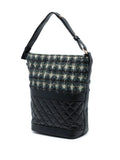 Chanel Pre Owned 2018 2019 Quilted Aged Calfskin And Tweed Casual Style Hobo Bag — Same as shown — Size One Size — Back View