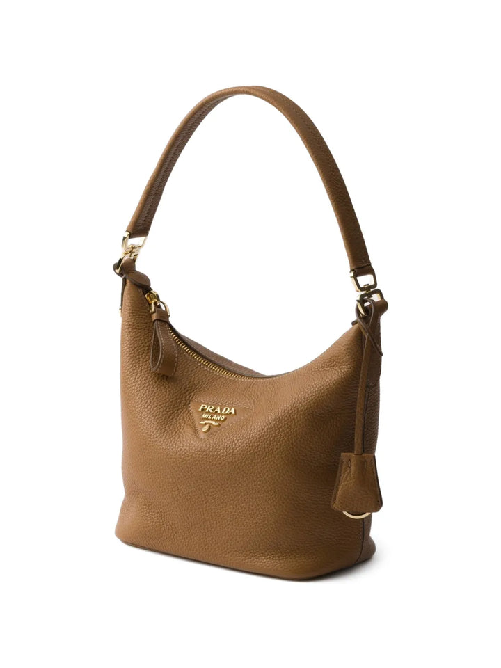 Prada Logo Plaque Leather Shoulder Bag — Same as shown — Size One Size — Back View