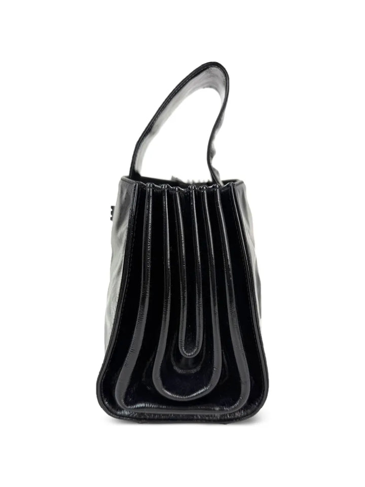 Chanel Pre Owned Mademoiselle Patent Leather Shulder Bag — Same as shown — Size One Size — Back View