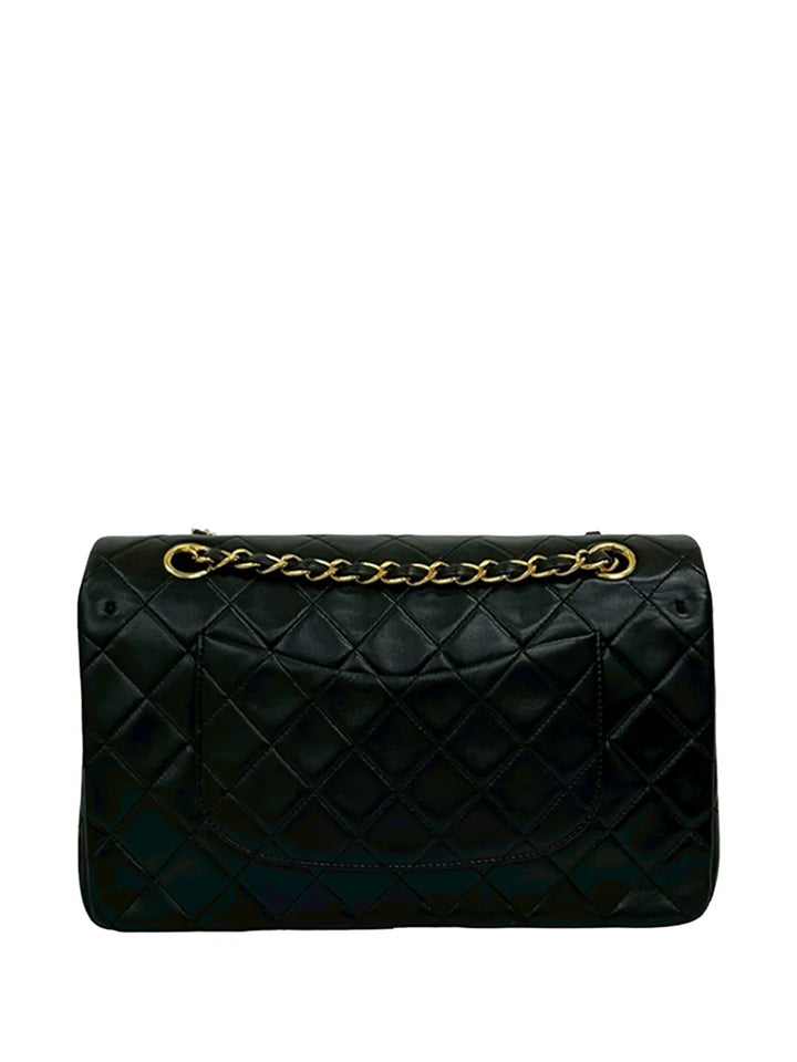 Chanel Pre Owned 1991 1994 Medium Classic Lambskin Double Flap Shoulder Bag — Same as shown — Size One Size — Back View