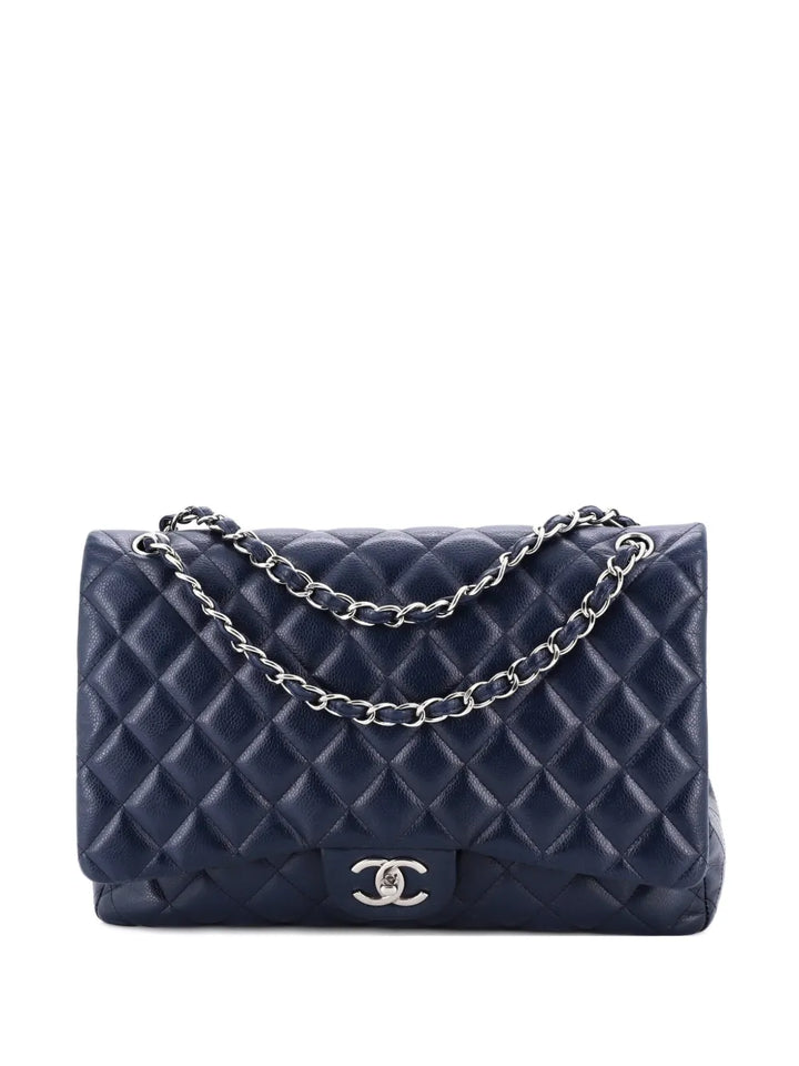 Chanel Pre Owned Classic Double Flap Bag Quilted Caviar Maxi Shoulder Bag — Same as shown — Size One Size — Front View