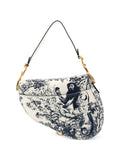 Christian Dior Pre Owned Toile De Jouy Saddle Bag Embroidered Leather Medium Shoulder Bag — Same as shown — Size One Size — Side View