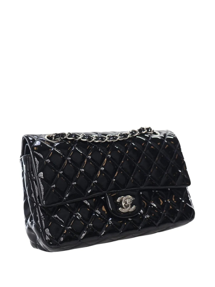 Chanel Pre Owned 2010 2011 Medium Classic Patent Double Flap Shoulder Bag — Same as shown — Size One Size — Back View