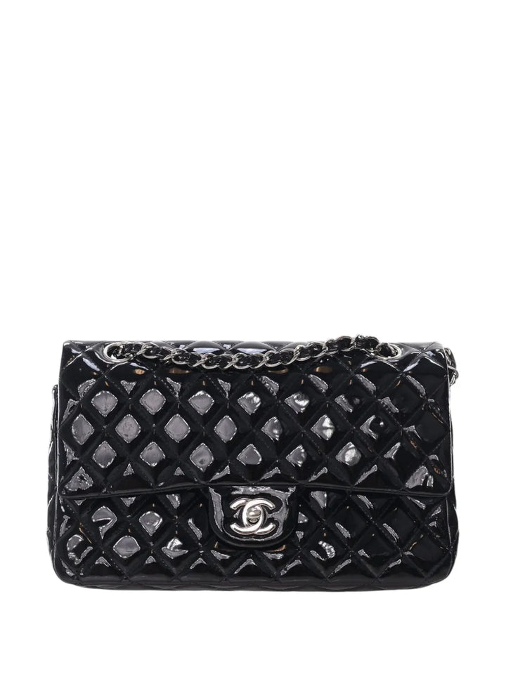 Chanel Pre Owned 2010 2011 Medium Classic Patent Double Flap Shoulder Bag — Same as shown — Size One Size — Front View