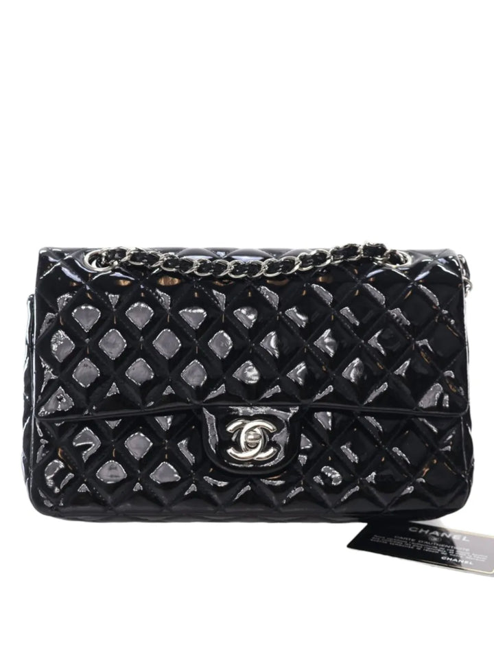 Chanel Pre Owned 2010 2011 Medium Classic Patent Double Flap Shoulder Bag — Same as shown — Size One Size — Side View