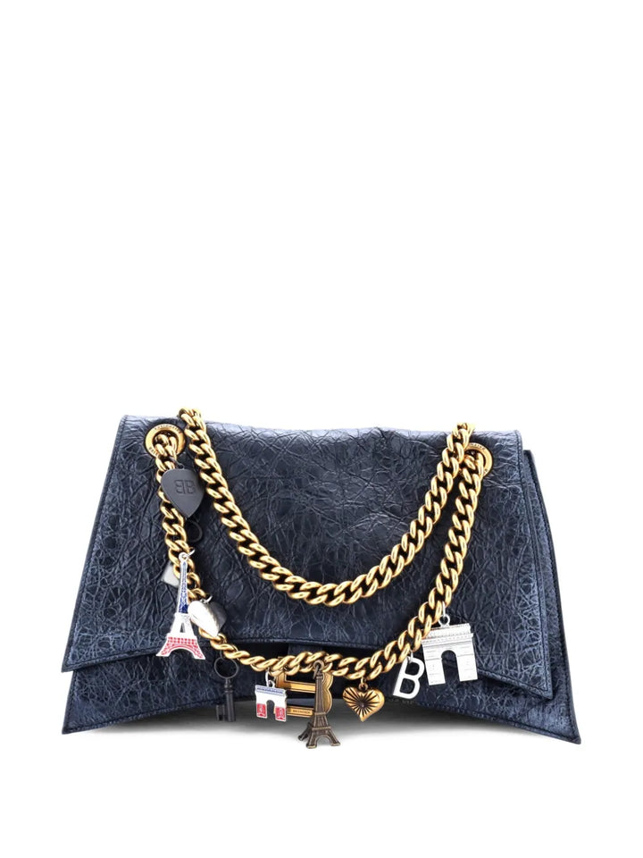 Balenciaga Pre Owned Crush Charm Chain Flap Bag Leather Medium Shoulder Bag — Same as shown — Size One Size — Front View