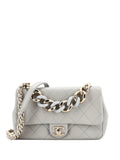 Chanel Pre Owned Resin Elegant Chain Flap Bag Quilted Lambskin Small Shoulder Bag — Same as shown — Size One Size — Front View