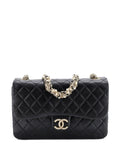 Chanel Pre Owned Westminster Tangled Pearl Chain Flap Bag Quilted Lambskin Medium Shoulder Bag — Same as shown — Size One Size — Front View