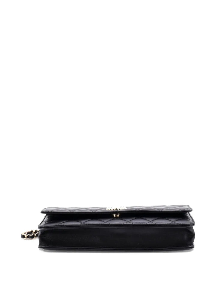 Chanel Pre Owned Pearl Cc Chain Flap Bag Quilted Lambskin Shoulder Bag — Same as shown — Size One Size — Top View