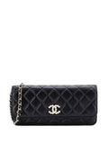 Chanel Pre Owned Pearl Cc Chain Flap Bag Quilted Lambskin Shoulder Bag — Same as shown — Size One Size — Front View