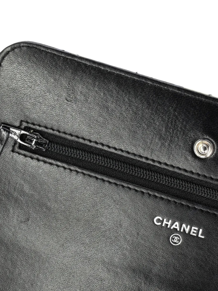Chanel Pre Owned Airlines Wallet On Chain Quilted Printed Leather Shoulder Bag — Same as shown — Size One Size — Detail View