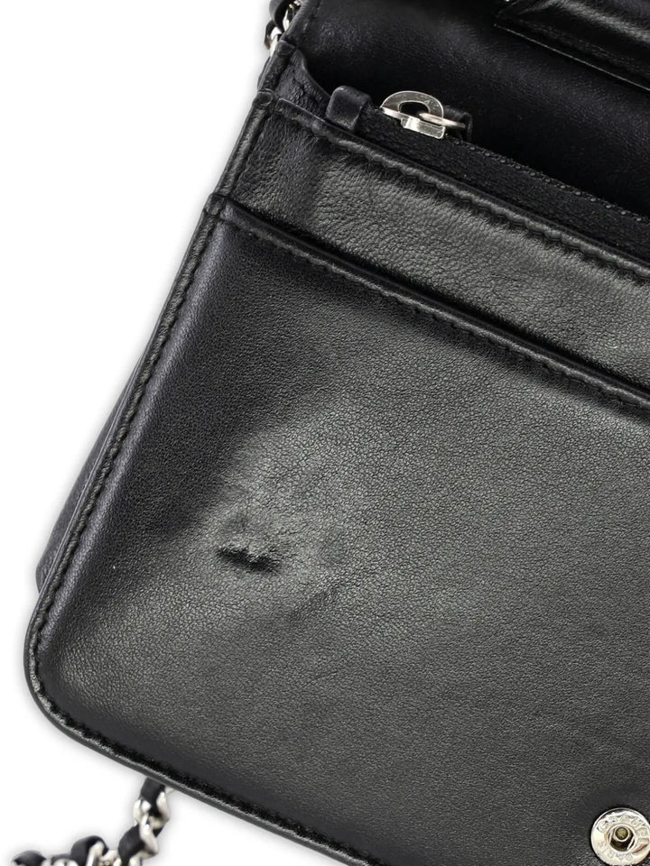 Chanel Pre Owned Airlines Wallet On Chain Quilted Printed Leather Shoulder Bag — Same as shown — Size One Size — Top View