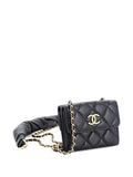 Chanel Pre Owned Card Holder With Padded Chain Strap Quilted Lambskin Shoulder Bag — Same as shown — Size One Size — Back View
