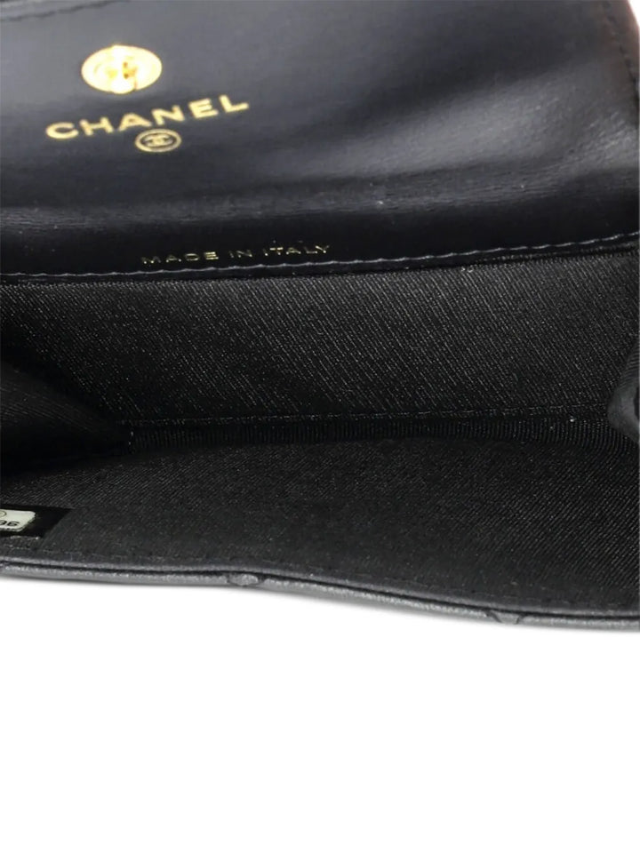 Chanel Pre Owned Card Holder With Padded Chain Strap Quilted Lambskin Shoulder Bag — Same as shown — Size One Size — Detail View