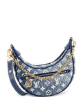 Louis Vuitton Pre Owned Loop Handbag Monogram Jacquard Denim Hobo Bag — Same as shown — Size One Size — Front View