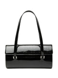 Burberry Pre Owned 2000 2017 House Check Embossed Patent Shoulder Bag — Same as shown — Size One Size — Front View