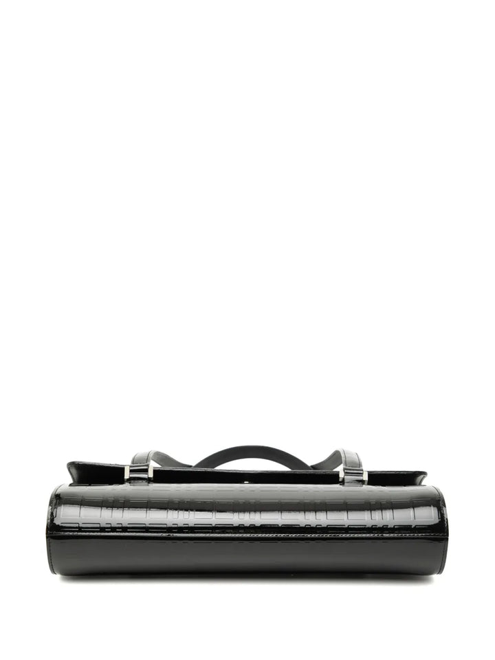 Burberry Pre Owned 2000 2017 House Check Embossed Patent Shoulder Bag — Same as shown — Size One Size — Top View