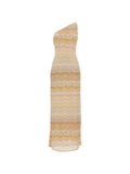 Missoni One Shoulder Maxi Dress — Beige — Size XS — Front View