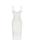 Elisabetta Franchi Sleeveless Midi Dress — White — Size XS — Front View