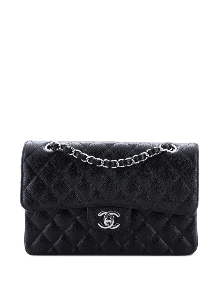 Chanel Pre Owned Classic Double Flap Bag Quilted Caviar Small Shoulder Bag — Same as shown — Size One Size — Front View