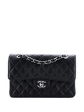 Chanel Pre Owned Classic Double Flap Bag Quilted Caviar Small Shoulder Bag — Same as shown — Size One Size — Front View