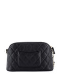 Chanel Pre Owned Cc Dome Zip Clutch With Chain Quilted Caviar Small Shoulder Bag — Same as shown — Size One Size — Side View