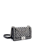 Chanel Pre Owned Boy Flap Bag Sequin Quilted Calfskin Old Medium Shoulder Bag — Same as shown — Size One Size — Back View