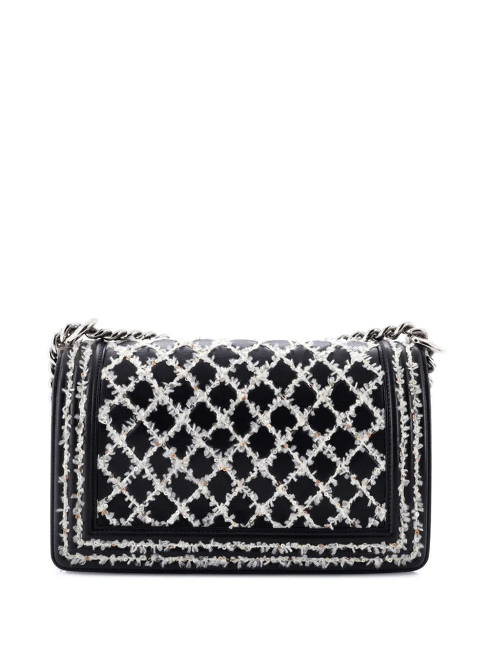 Chanel Pre Owned Boy Flap Bag Sequin Quilted Calfskin Old Medium Shoulder Bag — Same as shown — Size One Size — Side View