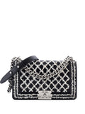 Chanel Pre Owned Boy Flap Bag Sequin Quilted Calfskin Old Medium Shoulder Bag — Same as shown — Size One Size — Front View