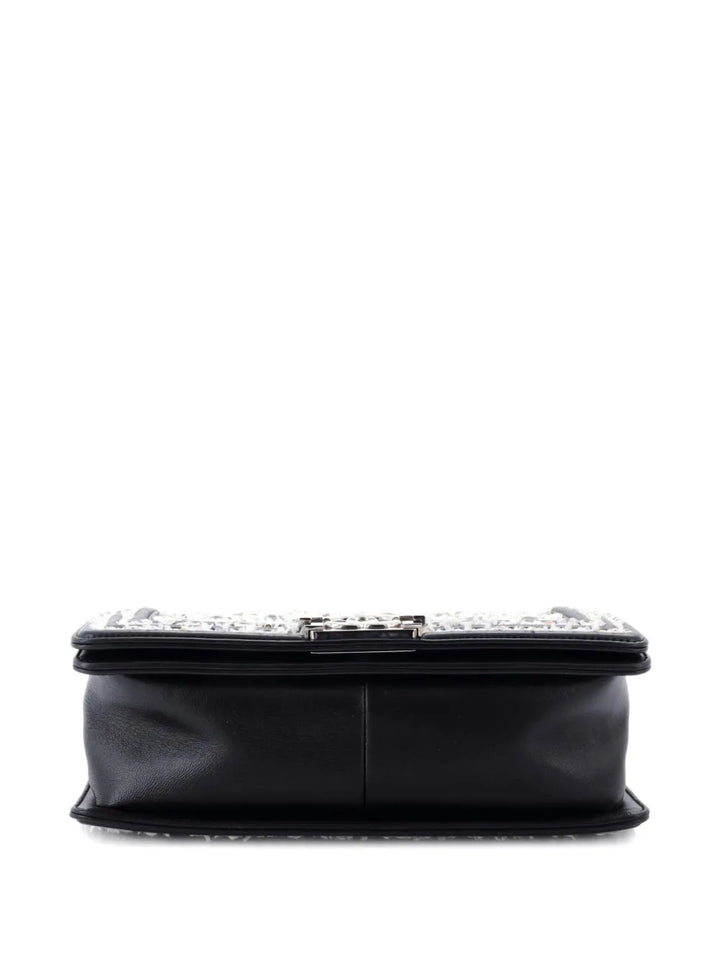 Chanel Pre Owned Boy Flap Bag Sequin Quilted Calfskin Old Medium Shoulder Bag — Same as shown — Size One Size — Top View