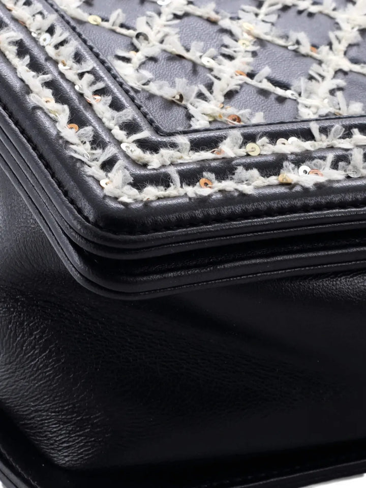 Chanel Pre Owned Boy Flap Bag Sequin Quilted Calfskin Old Medium Shoulder Bag — Same as shown — Size One Size — Detail View